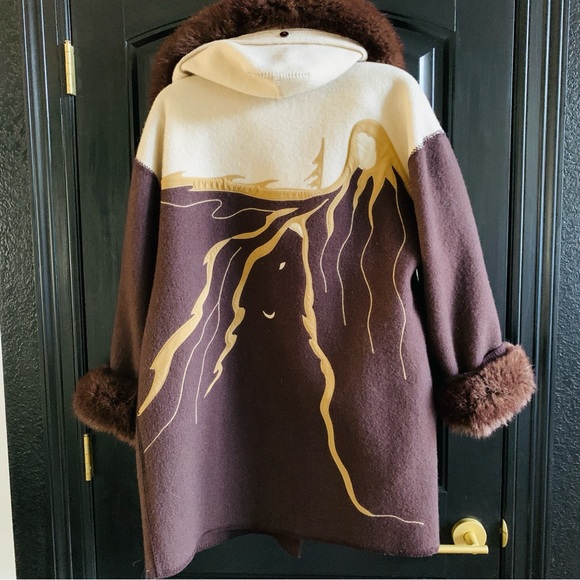 Lundstrom Laparka Jackets & Blazers - Lundstrom Laparka Vintage Pure Wool Faux Fur Coat Parka | Small (oversized fit)